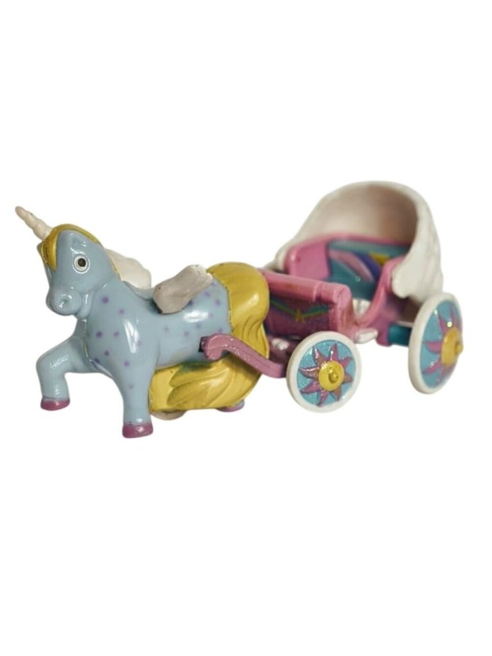Vtg Starcastle in the Clouds Coach Unicorn & Carriage Toy Glitter Accents 90's